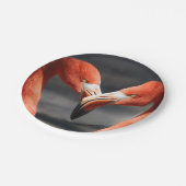 Flamingo Valentinstag Pappteller (Schrägansicht)