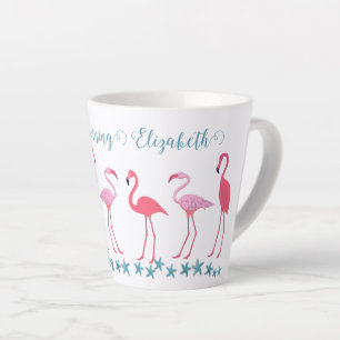 Flamingo-Versammlung und Seestern Milchtasse