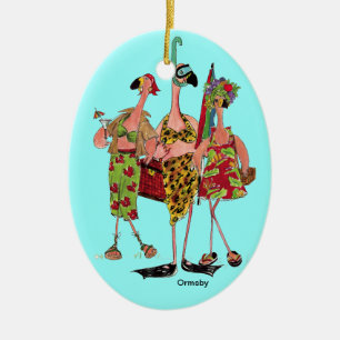 Flamingo-Verzierung Keramikornament