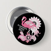 Flamingo Vibes Only Black Pink Flamingo Button (Vorne & Hinten)