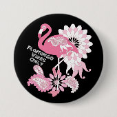 Flamingo Vibes Only Black Pink Flamingo Button (Vorderseite)