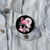 Flamingo Vibes Only Black Pink Flamingo Button (Beispiel)