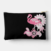 Flamingo Vibes Only Black Pink Flamingo Zubehörtasche (Rückseite)