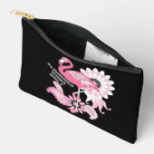 Flamingo Vibes Only Black Pink Flamingo Zubehörtasche (Offen)