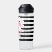 Flamingo Vibes only - Black Stripe Pink Flamingo Trinkflasche (Rückseite)