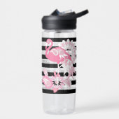 Flamingo Vibes only - Black Stripe Pink Flamingo Trinkflasche (Links)