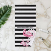 Flamingo Vibes only Black & White Strip Flamingo Badhandtuch Set