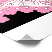 Flamingo Vibes only Black & White Strip Flamingo Poster (Ecke)