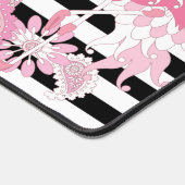 Flamingo Vibes only Black & White Strip Flamingo Schreibtischunterlage (Ecke)
