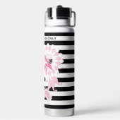 Flamingo Vibes only Black & White Strip Flamingo Trinkflasche (Hinten)
