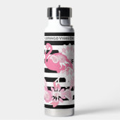 Flamingo Vibes only Black & White Strip Flamingo Trinkflasche (Links)
