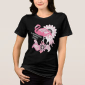 Flamingo Vibes Only - Paisley Pink Flamingo Tri-Blend Shirt (Vorderseite)