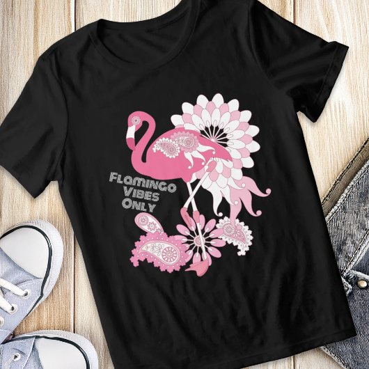 Flamingo Vibes Only - Paisley Pink Flamingo Tri-Blend Shirt