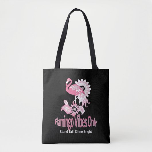 Flamingo Vibes Only Whimsical Pink Flamingo Tasche (Vorderseite)