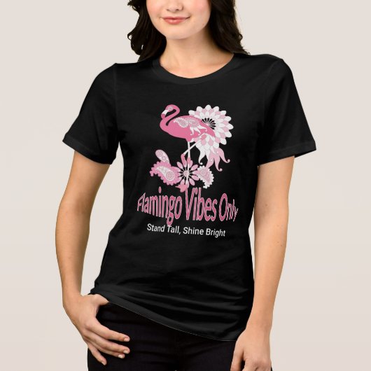 Flamingo Vibes Only Whimsical Pink Flamingo Tri-Blend Shirt (Vorderseite)