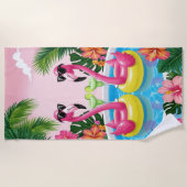 Flamingo Vibes Strandtuch (Vorderseite)