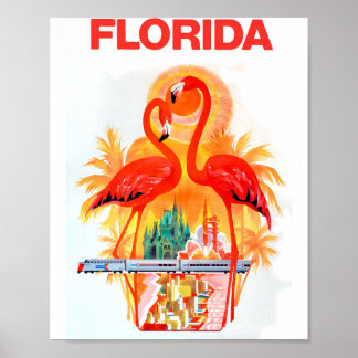 Flamingo Vintag Florida Travel Poster