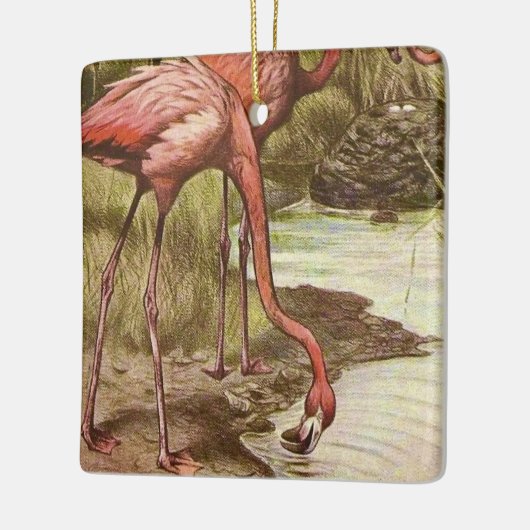 Flamingo Vintag Illustration Keramikornament (Links)