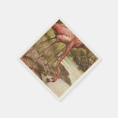 Flamingo Vintag Illustration Serviette (Ecke)