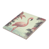 Flamingo Vintag Pink Bird Fliese (Seite)