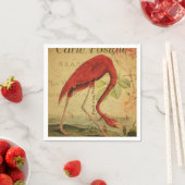 Flamingo Vintage Postkartenmalerei Serviette (Beispiel)
