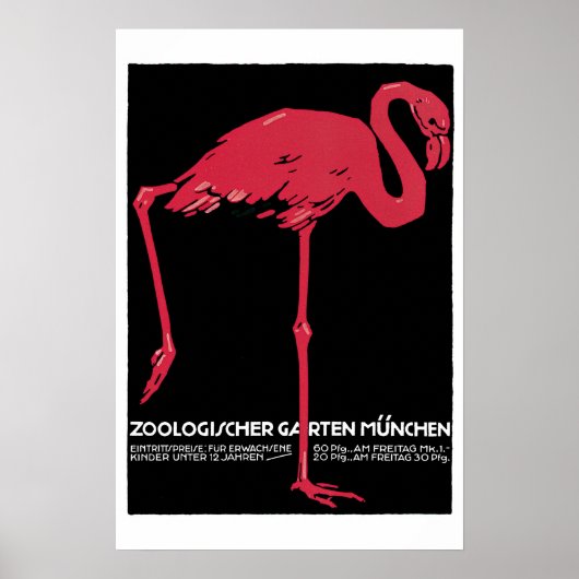 Flamingo Vintage-Reiseposter Poster (Vorne)