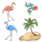 Flamingo Vinyl Custom Sticker (Vorderseite)