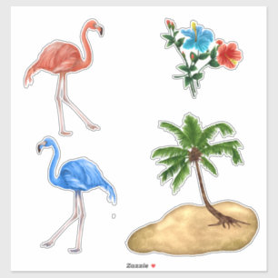 Flamingo-Vinylgewohnheits-Aufkleber Aufkleber