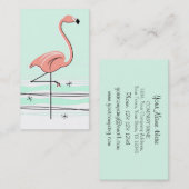 Flamingo Visitenkarte grün (Vorne/Hinten)