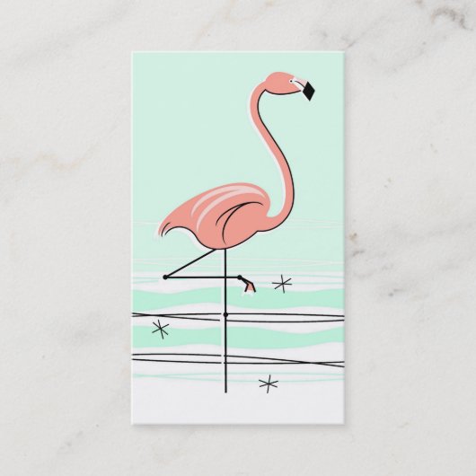 Flamingo Visitenkarte grün (Vorderseite)