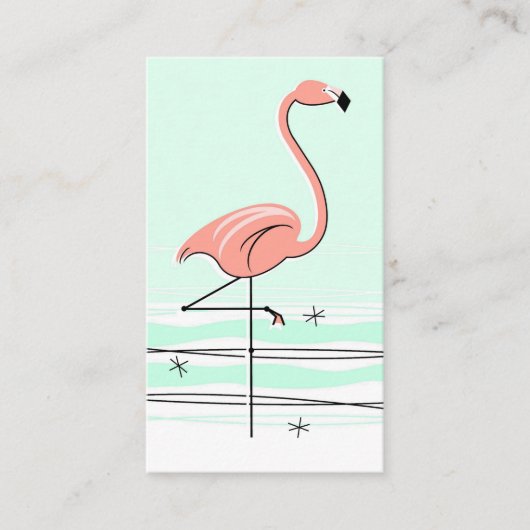 Flamingo Visitenkarte grün (Vorderseite)