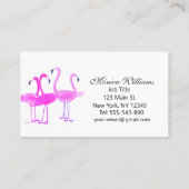 Flamingo Vögel Aquarell Rosa Tropisch Visitenkarte (Rückseite)