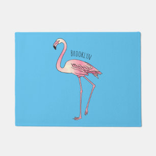 Flamingo-Vogel-Cartoon-Illustration Fußmatte