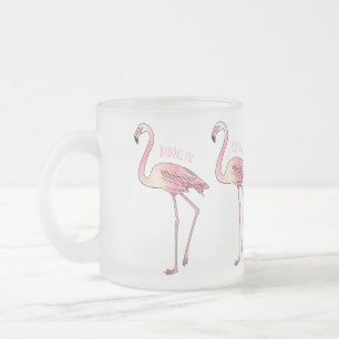 Flamingo-Vogel-Cartoon-Illustration  Mattglastasse