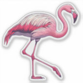 Flamingo-Vogel Custom-Cut Vinyl Sticker (Vorderseite)