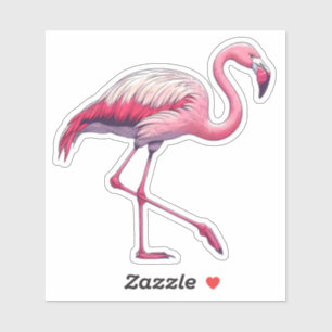 Flamingo-Vogel Custom-Cut Vinyl Sticker