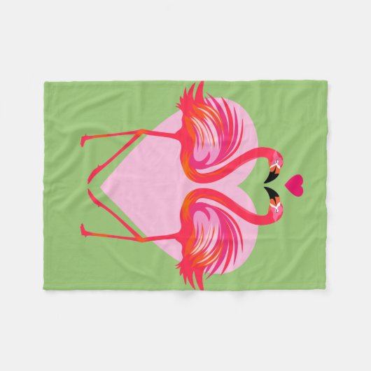 Flamingo-Vögel Fleecedecke (Vorderseite (Horizontal))