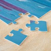 Flamingo-Vögel-Herz-Silhouette-Malerei Puzzle (Seite)