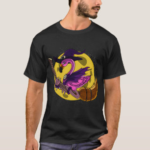 Flamingo Vogel Hexe Halloween T-Shirt