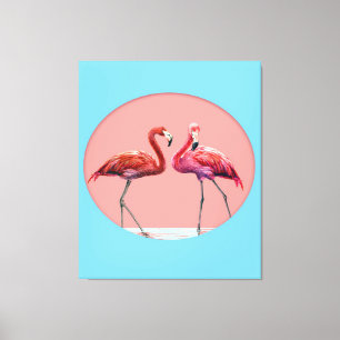 Flamingo Vögel im Wasser   Geschenk für Flamingo L Leinwanddruck