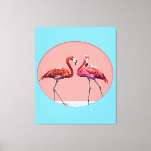 Flamingo Vögel im Wasser | Geschenk für Flamingo L Leinwanddruck (Vorderseite)