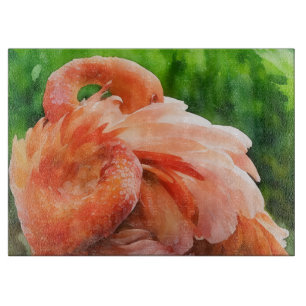 Flamingo-Vogel-Kunst-Glas-Schneidbrett Schneidebrett
