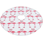 Flamingo-Vögel-Liebe- Polyester Weihnachtsbaumdecke (Schrägansicht)