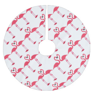 Flamingo-Vögel-Liebe- Polyester Weihnachtsbaumdecke