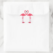 Flamingo-Vögel-Liebe- Quadratischer Aufkleber (Tasche)