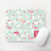 Flamingo-Vogel mit Federn | addieren Ihre Initiale Mousepad (Mit Mouse)
