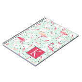 Flamingo-Vogel mit Federn | addieren Ihre Initiale Notizblock (Linke Seite)