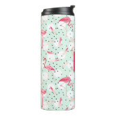 Flamingo-Vogel mit Federn | addieren Ihre Initiale Thermosbecher (Nach links gedreht)