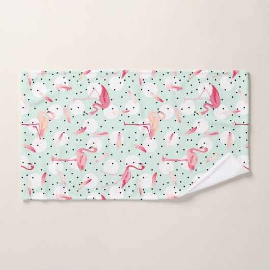 Flamingo-Vogel mit Federn Badhandtuch Set (Handtuch)