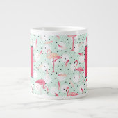 Flamingo-Vogel mit Federn| Erste Schritte Jumbo-Tasse (Vorderseite)